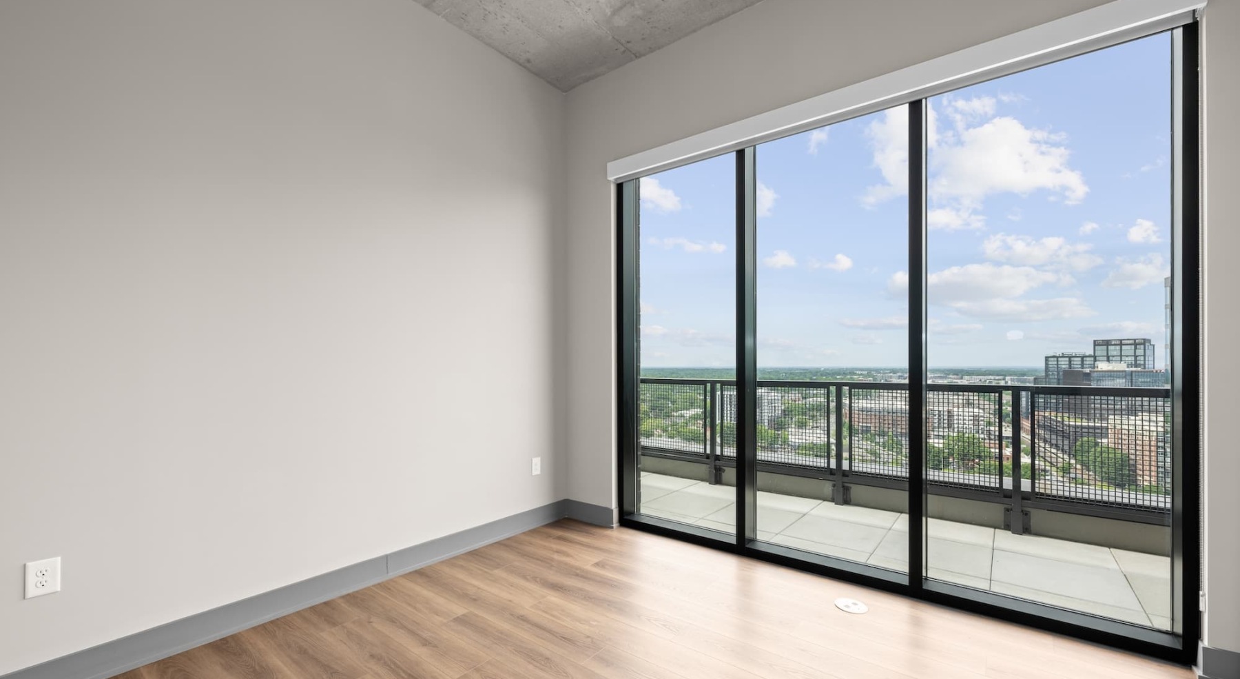 living area with city views